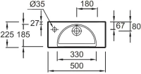 Раковина маленькая в туалет Jacob Delafon Odeon Rive Gauche EGO112-55-00 L