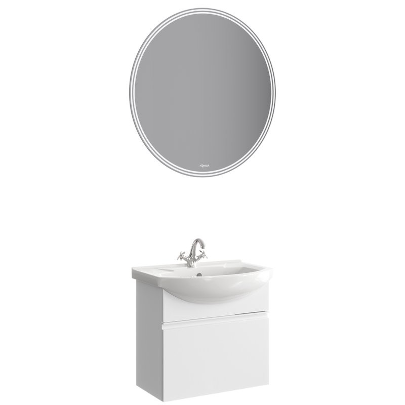 Тумба с раковиной Aqwella Rodos 65 белая