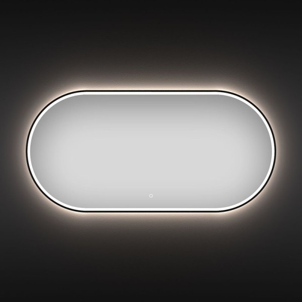 Зеркало Wellsee 7 Rays’ Spectrum 100х55 с фронтальной подсветкой, черное матовое