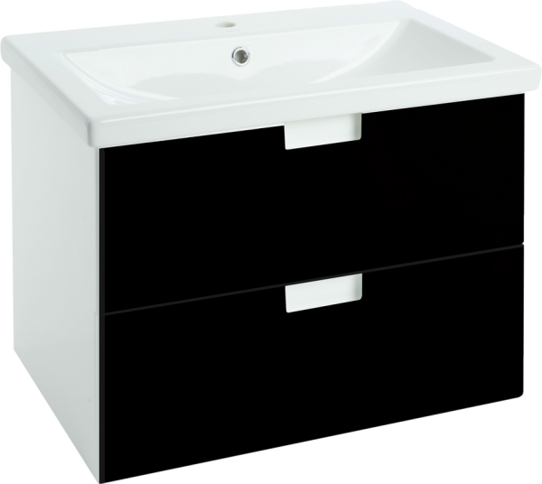 Тумба с раковиной Bellezza Пегас 60 подвесная, черная