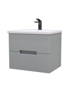 Тумба с раковиной SanStar Ориана 60 подвесная, серая, раковина Cersanit Como 60