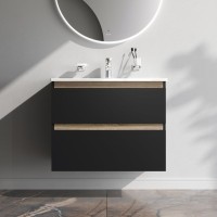 Тумба с раковиной AM.PM X-Joy 80, подвесная, черная матовая