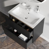 Тумба с раковиной AM.PM X-Joy 80, подвесная, черная матовая