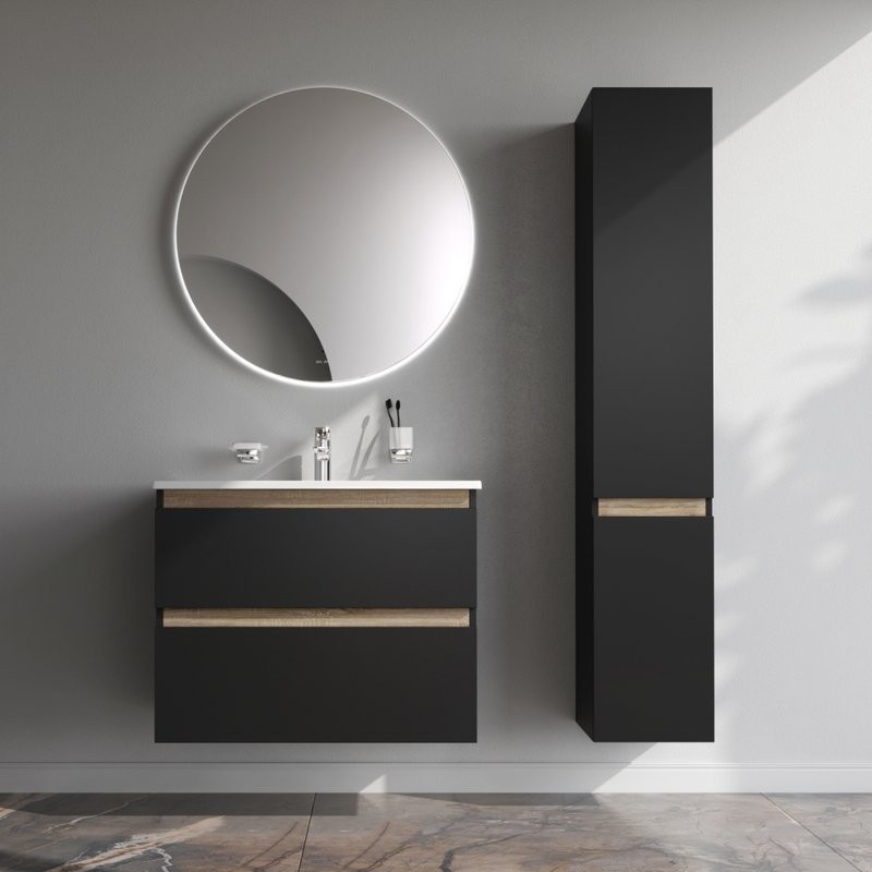 Тумба с раковиной AM.PM X-Joy 80, подвесная, черная матовая