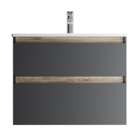 Тумба с раковиной AM.PM X-Joy 80, подвесная, черная матовая