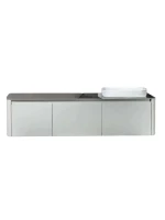Тумба с раковиной Black&White U915.1600R подвесная, глянцевая серая