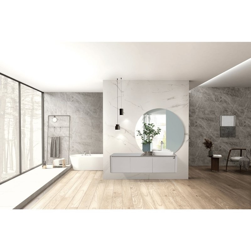 Тумба с раковиной Black&White U915.1600R подвесная, глянцевая серая