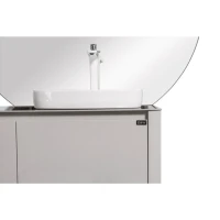 Тумба с раковиной Black&White U915.1600R подвесная, глянцевая серая