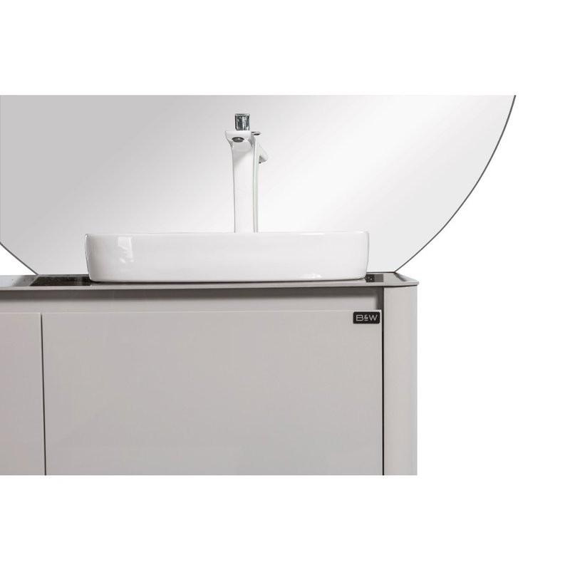 Тумба с раковиной Black&White U915.1600R подвесная, глянцевая серая