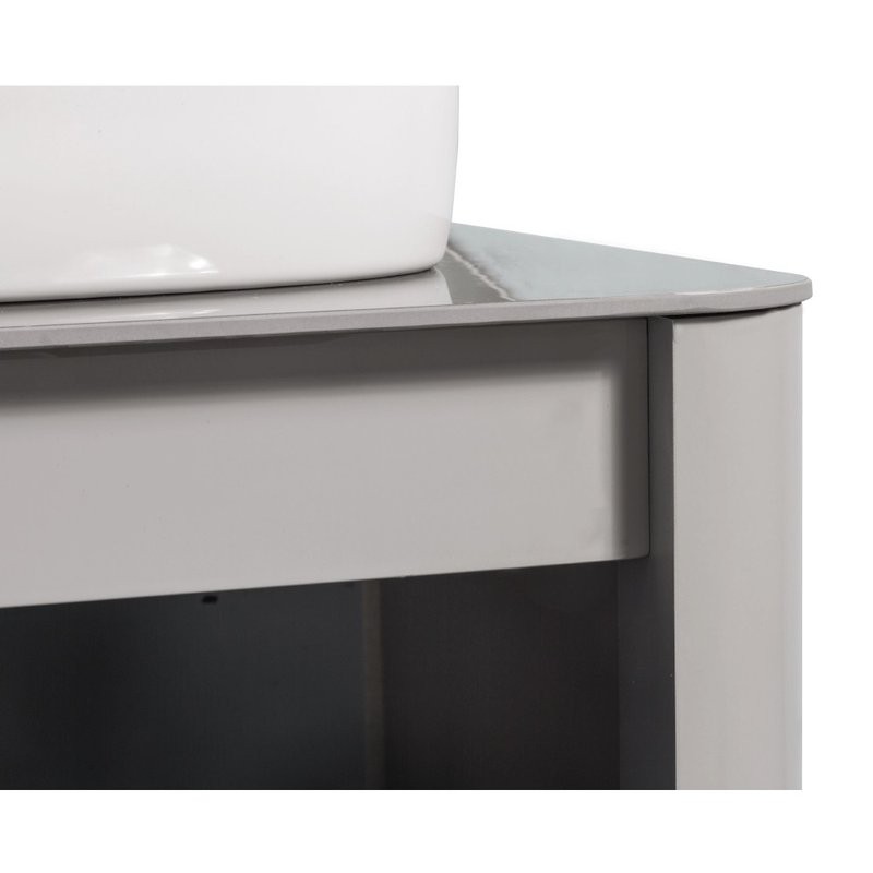 Тумба с раковиной Black&White U915.1600R подвесная, глянцевая серая