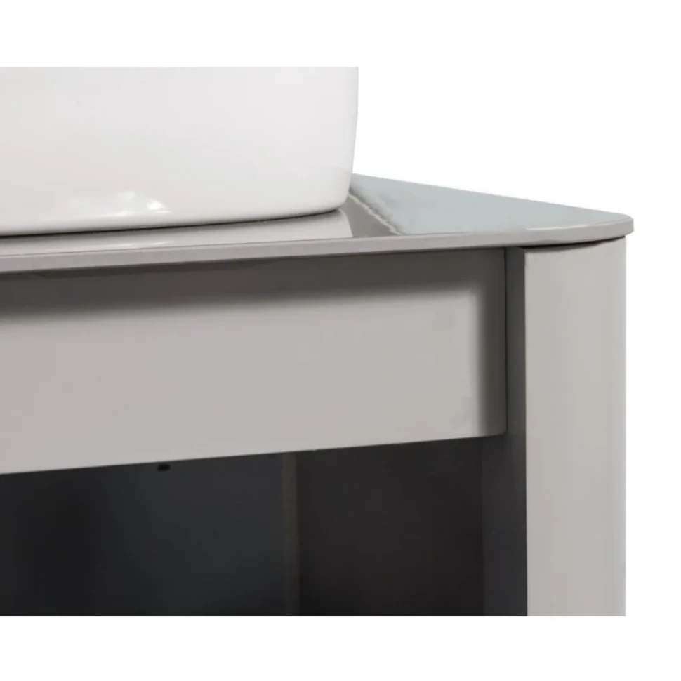 Тумба с раковиной Black&White U915.1600R подвесная, глянцевая серая