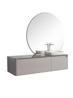 Тумба с раковиной Black&White U915.1600R подвесная, глянцевая серая