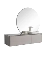 Тумба с раковиной Black&White U915.1600R подвесная, глянцевая серая
