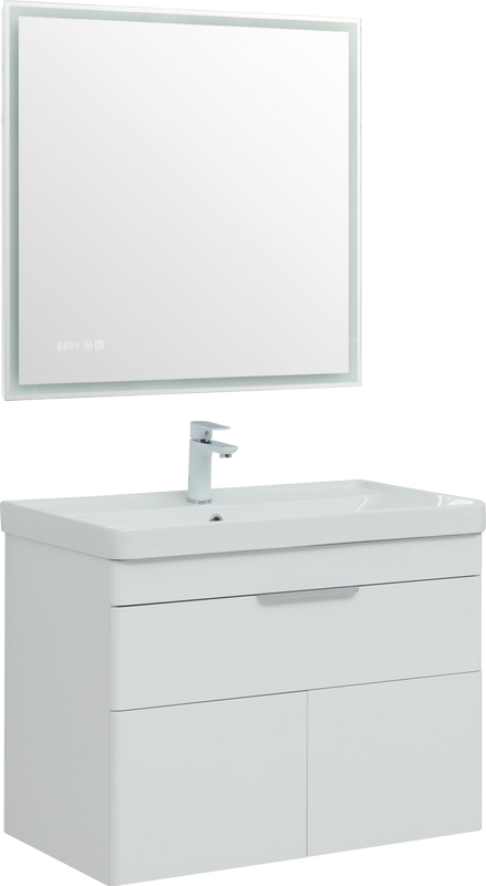 Мебель для ванной комнаты Aquanet Ирис new 80 подвесная, 1 ящик, 2 дверцы