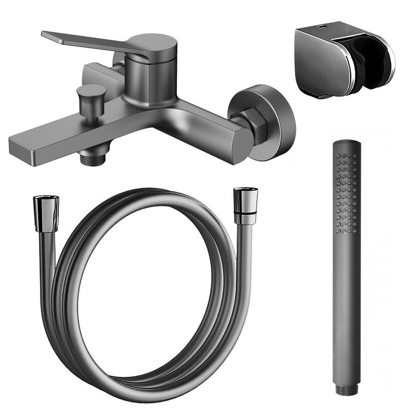 Смеситель для ванны и душа Azario VISE с ручным душем, графит (AZ-VSA238330AJ)