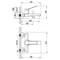 Смеситель для ванны и душа Azario VISE с ручным душем, графит (AZ-VSA238330AJ)