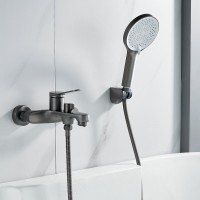 Смеситель для ванны с душем Shevanik S6202T оружейная сталь