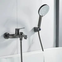 Смеситель для ванны с душем Shevanik S6202T оружейная сталь