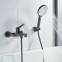 Смеситель для ванны с душем Shevanik S6202T оружейная сталь