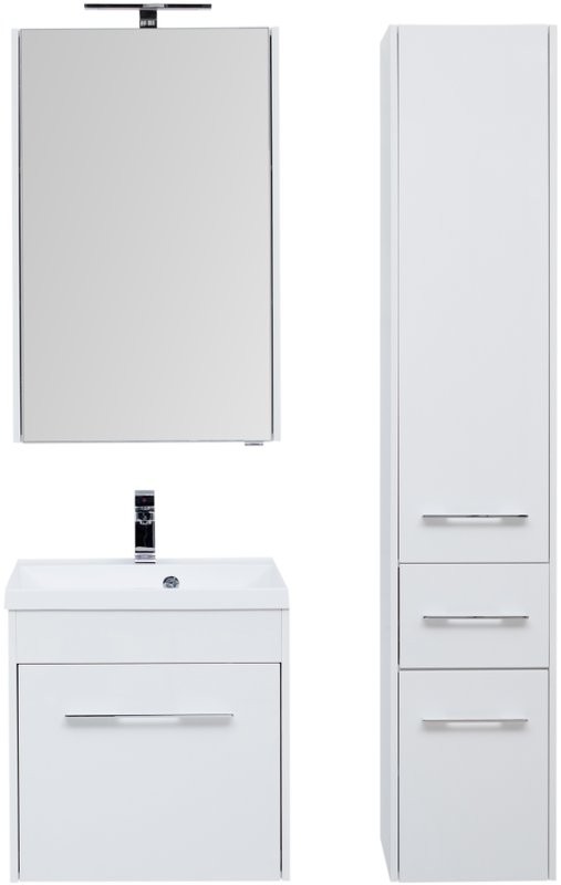 Зеркало-шкаф Aquanet Августа L 58 белое