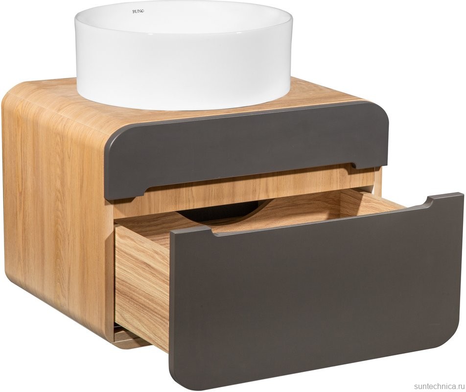 Тумба под раковину без столешницы Runo Ницца 60 дуб натуральный, графит