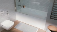 Акриловая ванна Marka One Kleo 160x75 см, пристенная, белая, с каркасом