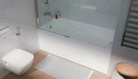 Акриловая ванна Marka One Kleo 160x75 см, пристенная, белая, с каркасом