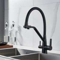 Смеситель для кухни Shevanik S968H с гибким изливом, черный