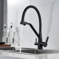 Смеситель для кухни Shevanik S968H с гибким изливом, черный