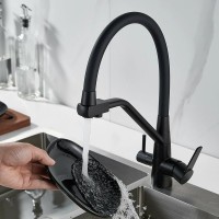 Смеситель для кухни Shevanik S968H с гибким изливом, черный
