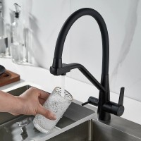 Смеситель для кухни Shevanik S968H с гибким изливом, черный
