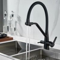 Смеситель для кухни Shevanik S968H с гибким изливом, черный
