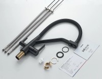Смеситель для кухни Shevanik S968H с гибким изливом, черный