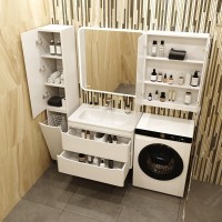 Тумба с раковиной Style Line Бергамо Мини 80 Люкс Plus подвесная, антискрейтч белая