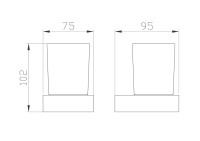 Стакан для ванной Wonzon & Woghand Lotte WW-8321-BGM настенный, вороненая сталь, стеклянный