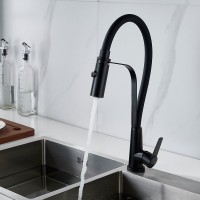 Смеситель для кухни Shevanik S943H-3 с гибким изливом, черный