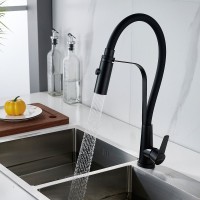 Смеситель для кухни Shevanik S943H-3 с гибким изливом, черный