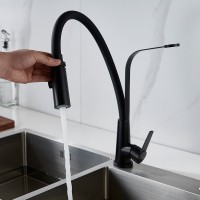 Смеситель для кухни Shevanik S943H-3 с гибким изливом, черный
