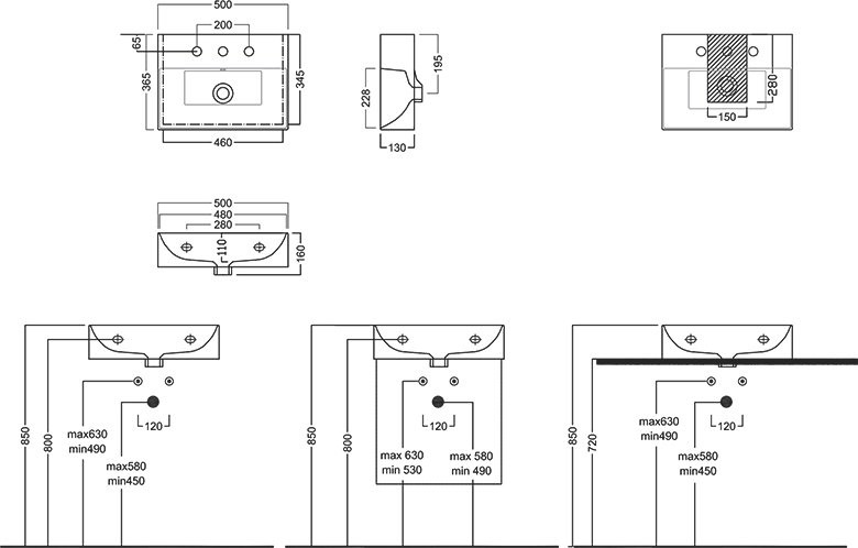 Мебельная раковина Hatria Bahia_13 BH0500365011TS0 50x36 см