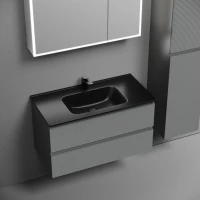 Тумба с раковиной Sancos Folk 90 ergraut soft, раковина CN7002MB