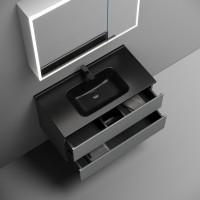 Тумба с раковиной Sancos Folk 90 ergraut soft, раковина CN7002MB