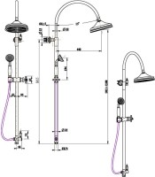 Душевой комплект Смеситель для душа Boheme Medici 304 + Стойка 401
