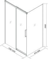 Душевой уголок Veconi Premium Trento PTC-SP-40B 120x90, профиль черный матовый, стекло прозрачное