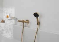 Смеситель для ванны с душем Hansgrohe Tecturis E 73420140 шлифованная бронза