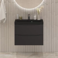Тумба с раковиной BelBagno Marino 60 подвесная, nero lucido, черная раковина