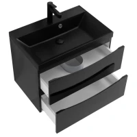 Тумба с раковиной BelBagno Marino 60 подвесная, nero lucido, черная раковина