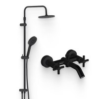 Душевой комплект Смеситель Damixa RedBlu Neo Classic 241000000 + Стойка Apollo 947000300, черная матовая