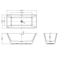 Ванна AQUAme акриловая отдельностоящая AQM3502MW