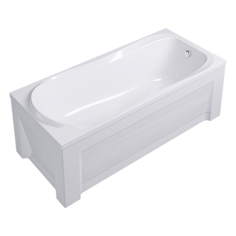 Акриловая ванна Alex Baitler Saima 160x70 см, встраиваемая, белая, с каркасом