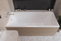 Ванна из искусственного камня Marmo Bagno Милано 170x75 см, встраиваемая, белая, на ножках